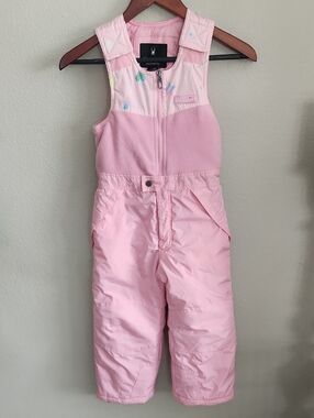 SPYDER Pink Kids Snow Bib - Insulated Winter Overalls